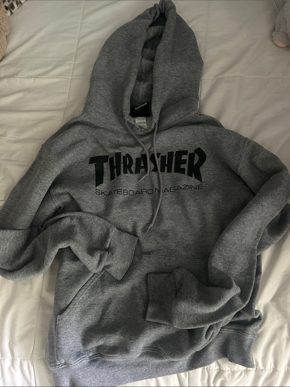 Thrasher Gray Hoodie with Black Logo